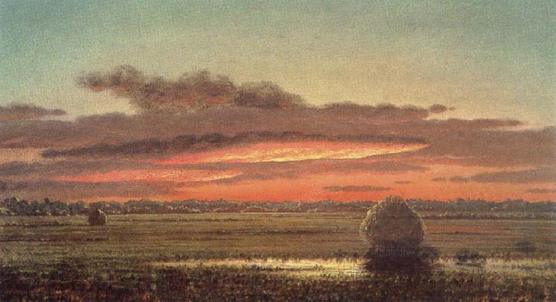 Martin Johnson Heade Sunset above the swamp France oil painting art